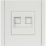 Двойная розетка RJ11+RJ45 IEK FORTEPIANO категория 5E FP235 белый FP-KT20-O-1-K01