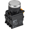 Кнопка с подсветкой IEK MASTER MI-BT60-11D-33-12-K01 d=22мм 1NO+1NC белая