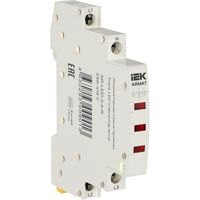 Лампа индикаторная тройная IEK ARMAT AR-LED-3-4-R LED 230-415В AC красный