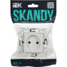 Розетка без заземления IEK SKANDY SK-R01W с защитными шторками 10А арктический белый SK-R13-10-K01