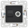 Розетка двойная IEK SKANDY SK-A14Bl TV+RJ45 кат.5E черный SK-AK20-1-K02