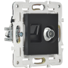 Розетка двойная IEK SKANDY SK-A14Bl TV+RJ45 кат.5E черный SK-AK20-1-K02