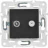 Розетка двойная TV+SAT IEK SKANDY SK-A13Bl черный SK-AF20-O-K02