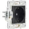 Розетка IEK SKANDY SK-R05Bl с заземлением без защитных шторок 16А черный SK-R11-16-K02