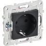 Розетка IEK SKANDY SK-R06G 16А с заземлением/защитные шторки/б/к графит SK-R14-16-1-K53