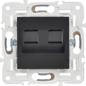 Розетка компьютерная IEK SKANDY SK-K03Bl двойная RJ45 кат.5E черный SK-K20-1-K02