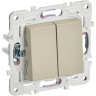 Выключатель 2-клавишный IEK SKANDY 10А SK-V04B бежевый IEK, SK-V20-0-10-K10